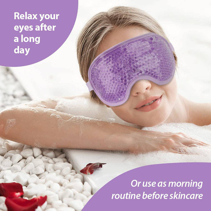 Beakey Reusable Gel Sleeping Ice Eye Mask for Headache Stress Relief-Purple