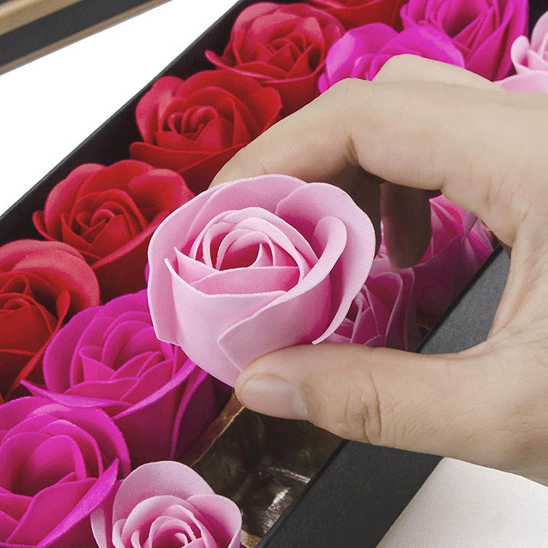 Beakey Floral Scented Bath Soap Rose Set Flower Petals for Girl Moms-Pink