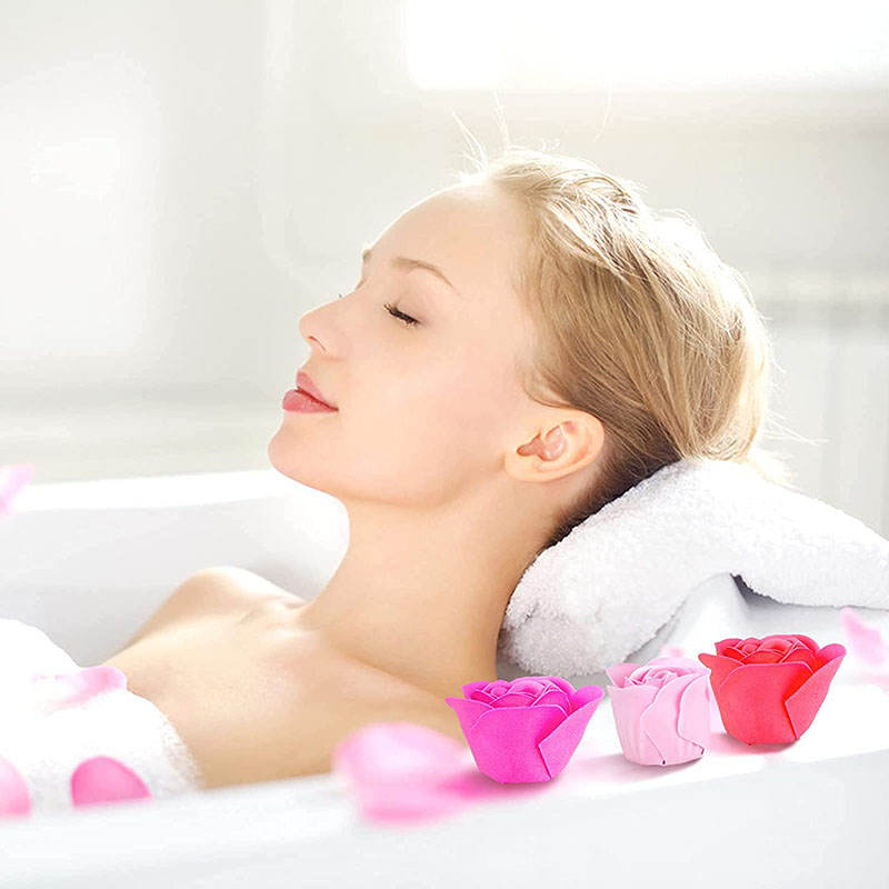 Beakey Floral Scented Bath Soap Rose Set Flower Petals for Girl Moms-Pink