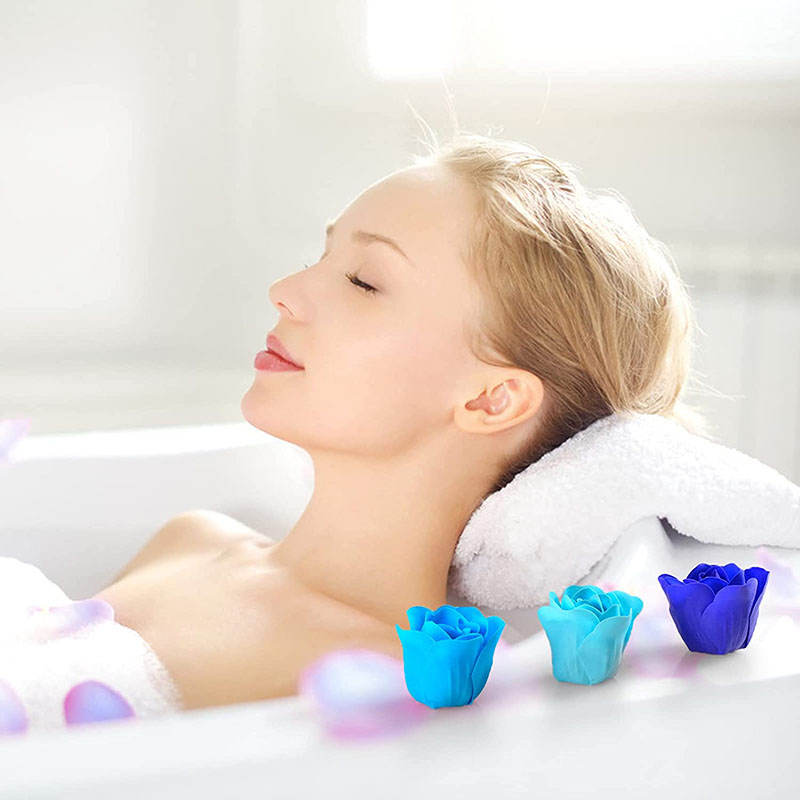 Beakey Floral Scented Bath Soap Rose Set Flower Petals for Girl Moms-Blue