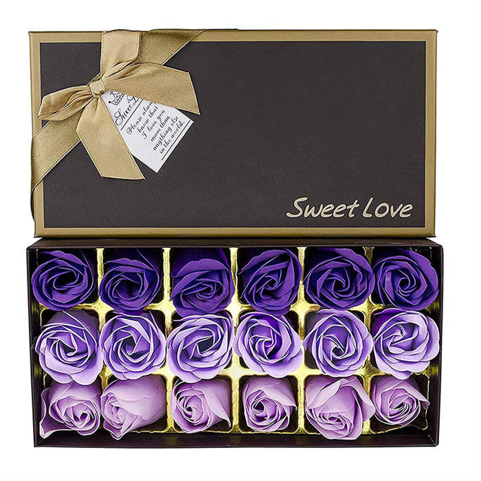 Beakey Floral Scented Bath Soap Rose Set Flower Petals for Girl Moms-Purple