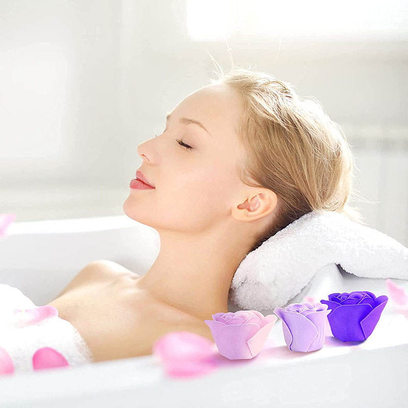 Beakey Floral Scented Bath Soap Rose Set Flower Petals for Girl Moms-Purple