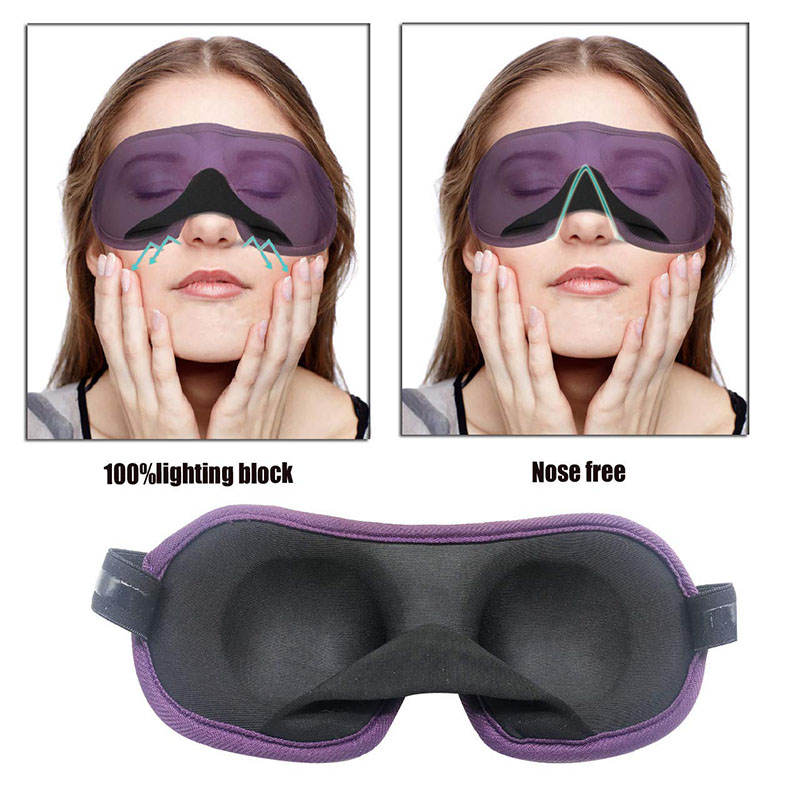 Beakey 3D Contoured Washable Eye Mask for Sleeping with Adjustable Strap-Black
