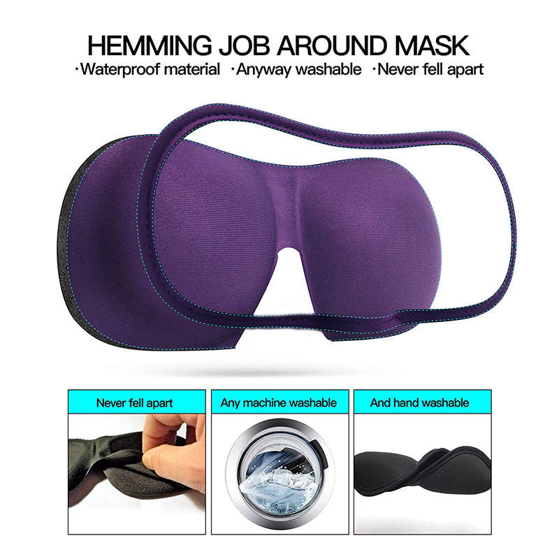 Beakey 3D Contoured Washable Eye Mask for Sleeping with Adjustable Strap-Black