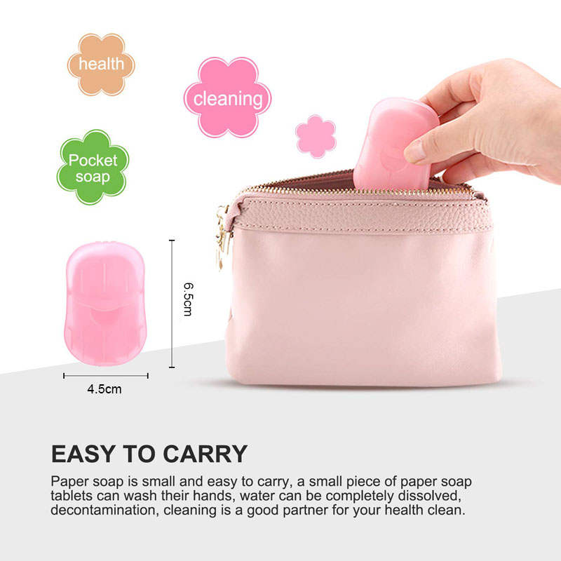 Beakey 12 Packs Portable Soap Paper Sheets Disposable Travel Scented Bath Slice Sheet-Multicolour