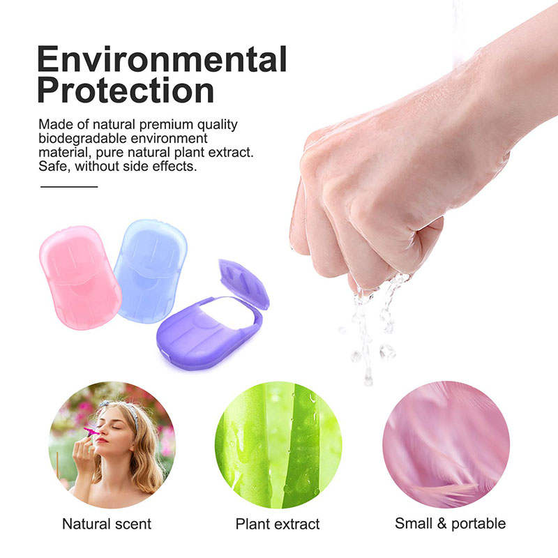 Beakey 12 Packs Portable Soap Paper Sheets Disposable Travel Scented Bath Slice Sheet-Multicolour