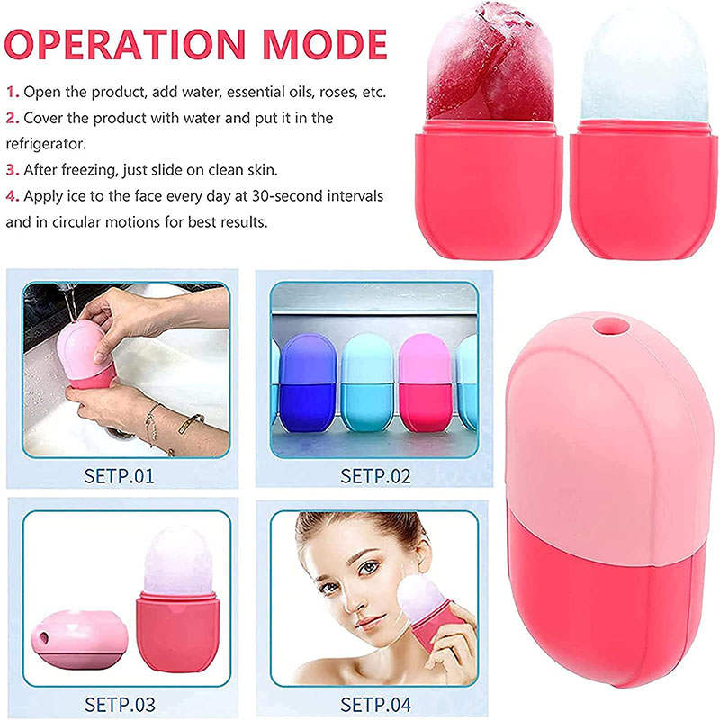 Beakey Ice Roller for Face and Eye Care Kit for Brighten Skin Your Natural Glow-Pink