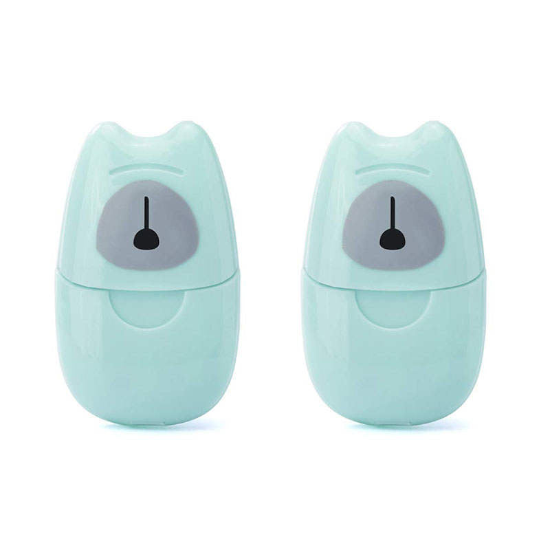 Beakey 2 Packs Mini Portable Travel Soap Paper Sheets Disposable Hand Washing-Green