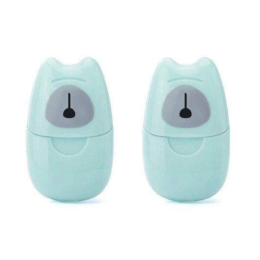 Beakey 2 Packs Mini Portable Travel Soap Paper Sheets Disposable Hand Washing-Green