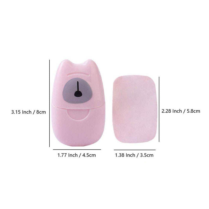 Beakey 2 Packs Mini Portable Travel Soap Paper Sheets Disposable Hand Washing-Green