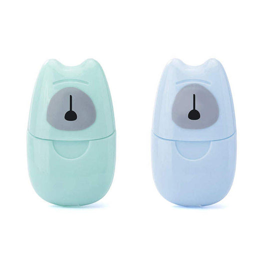 Beakey 2 Packs Mini Portable Travel Soap Paper Sheets Disposable Hand Washing-BlueGreen