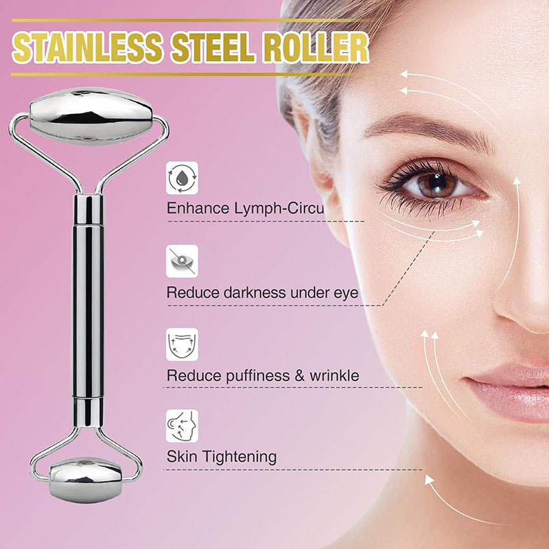 Beakey Pure Stainless Steel Roller Facial Tools for Toxins Prevents Wrinkles