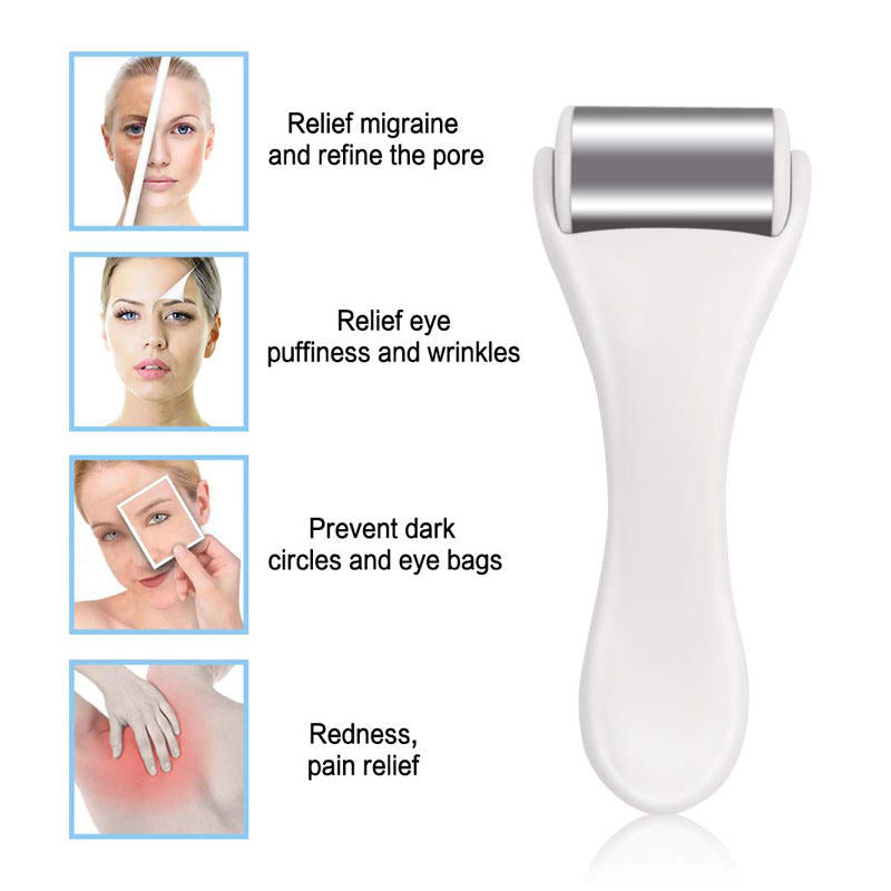 Beakey Ice Roller Stainless Steel Massager for Face & Eye-White