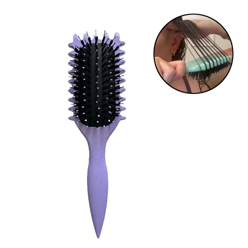 Beakey Bounce Curl Defining Brush With Ridges Styling Brush for Detangling Shaping-Purple