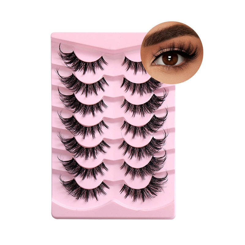 Beakey False Eyelashes Fluffy Faux Mink Lashes Fox Eye Curled Lashes 7 Pairs Pack-HYL19