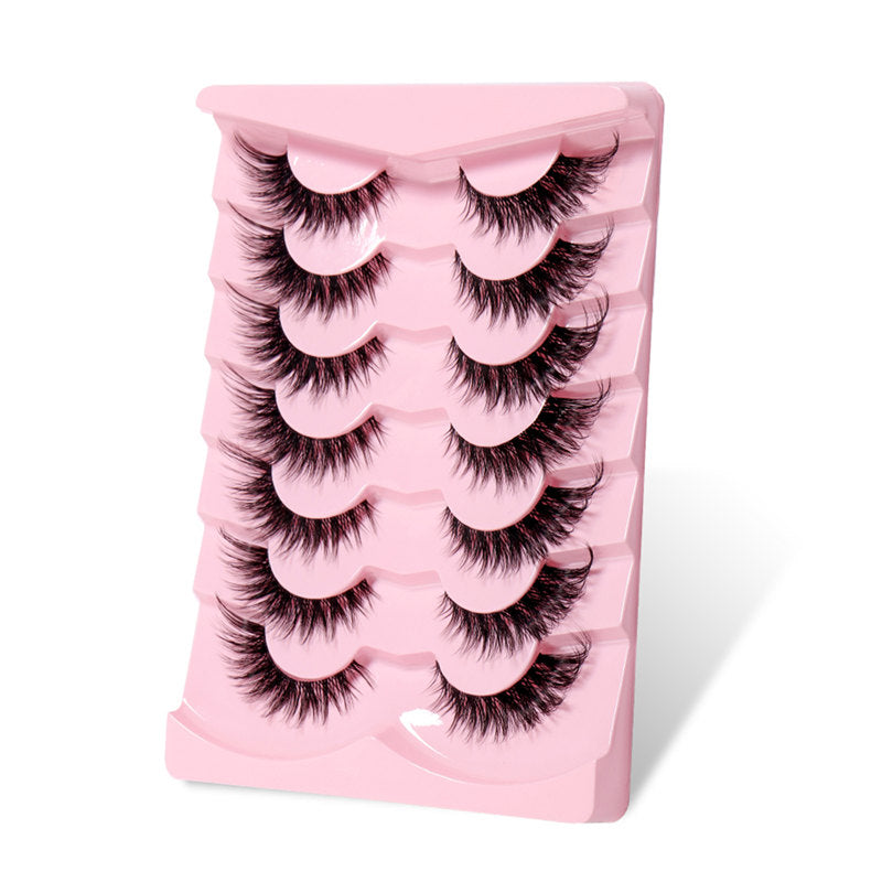 Beakey False Eyelashes Fluffy Faux Mink Lashes Fox Eye Curled Lashes 7 Pairs Pack-15mm