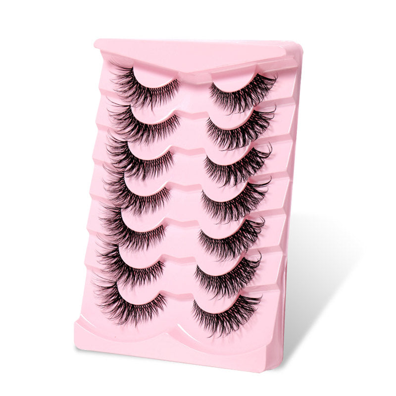 Beakey False Eyelashes Fluffy Faux Mink Lashes Fox Eye Curled Lashes 7 Pairs Pack-17mm