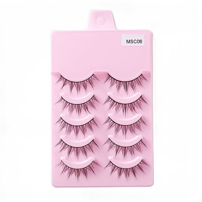 Beakey 5 Pairs False Eyelashes Natural Curly 3D Lashes Set for Daily-msc06