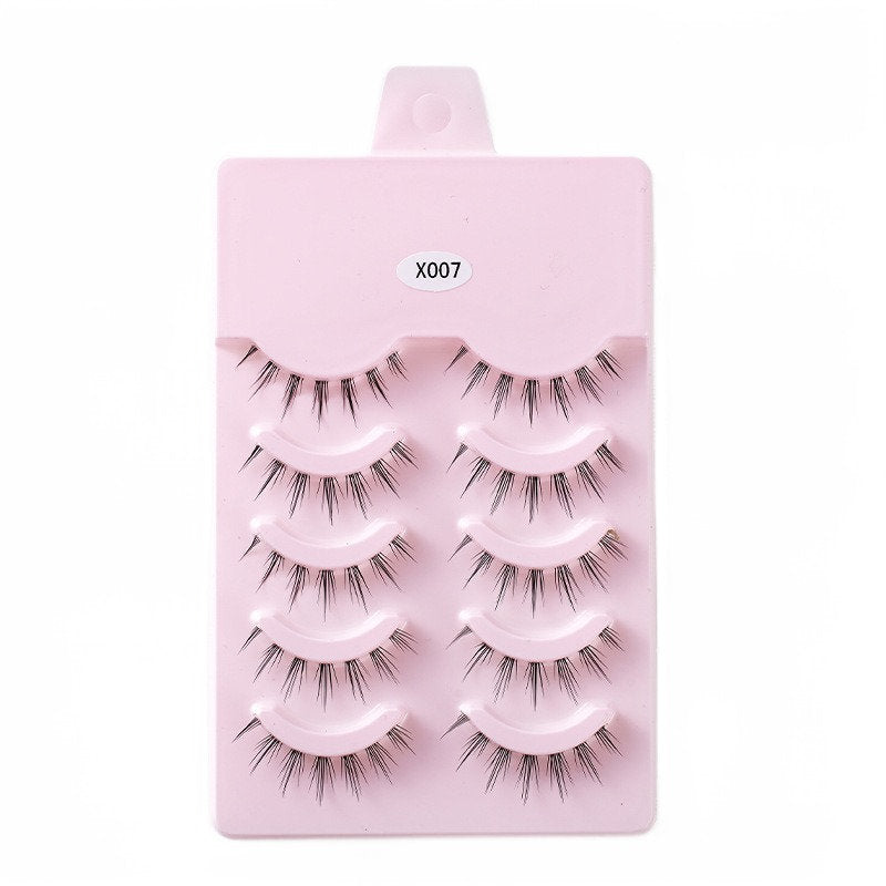 Beakey 5 Pairs False Eyelashes Natural Curly 3D Lashes Set for Daily-x007