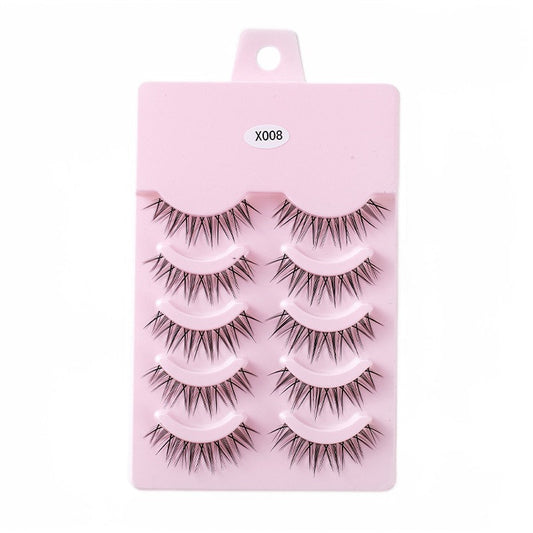 Beakey 5 Pairs False Eyelashes Natural Curly 3D Lashes Set for Daily-x008