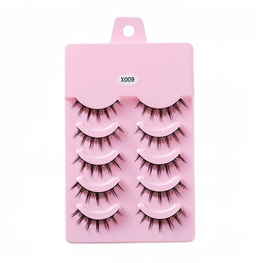 Beakey 5 Pairs False Eyelashes Natural Curly 3D Lashes Set for Daily-x009