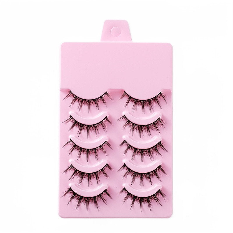 Beakey 5 Pairs False Eyelashes Natural Curly 3D Lashes Set for Daily-x002