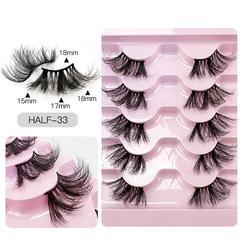 Beakey Half Lashes Natural Looking Cat Eye Fluffy 3D Curly False Eyelashes-33