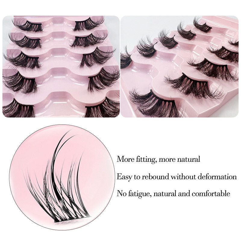 Beakey Half Lashes Natural Looking Cat Eye Fluffy 3D Curly False Eyelashes-33