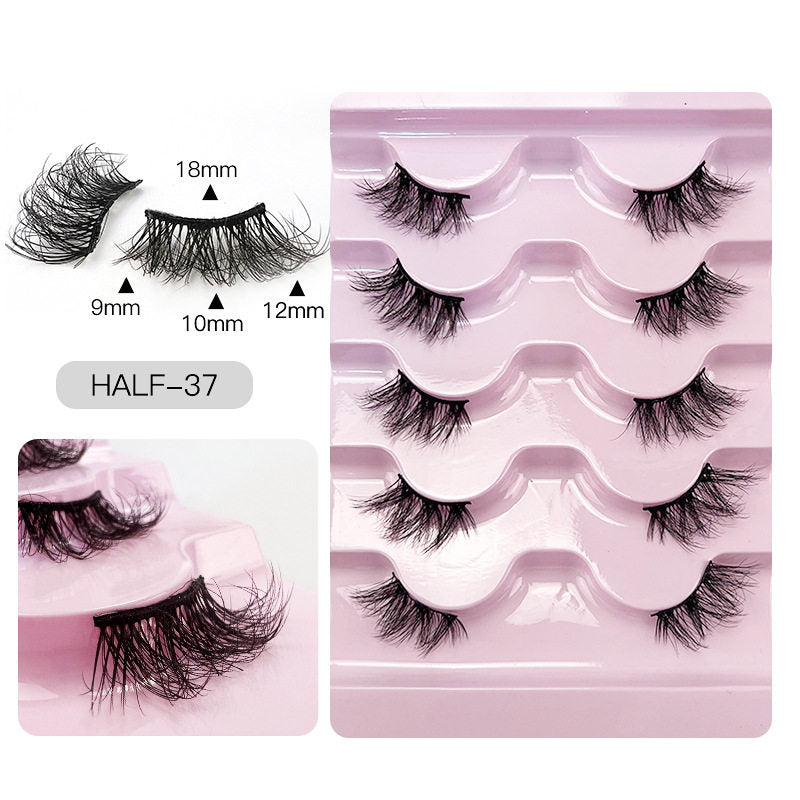Beakey Half Lashes Natural Looking Cat Eye Fluffy 3D Curly False Eyelashes-37