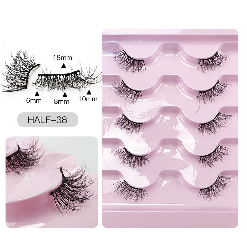 Beakey Half Lashes Natural Looking Cat Eye Fluffy 3D Curly False Eyelashes-38