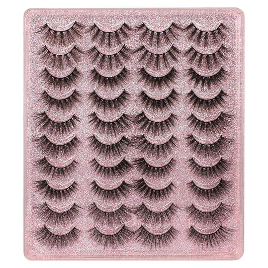 Beakey 20 Pairs False Eyelashes Faux Mink Lashes Natural Look 5 Styles Mixed