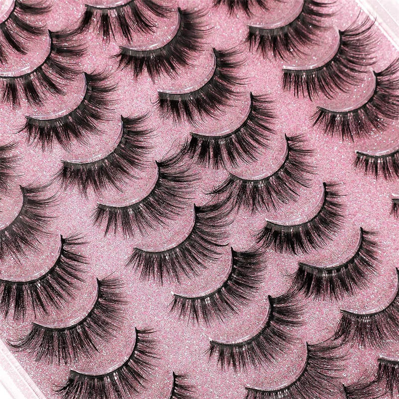 Beakey 20 Pairs False Eyelashes Faux Mink Lashes Natural Look 5 Styles Mixed