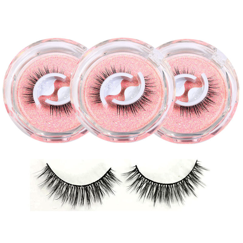 Beakey 3 Pairs False Eyelashes Self Adhesive Waterproof Reusable No Glue Needed-5