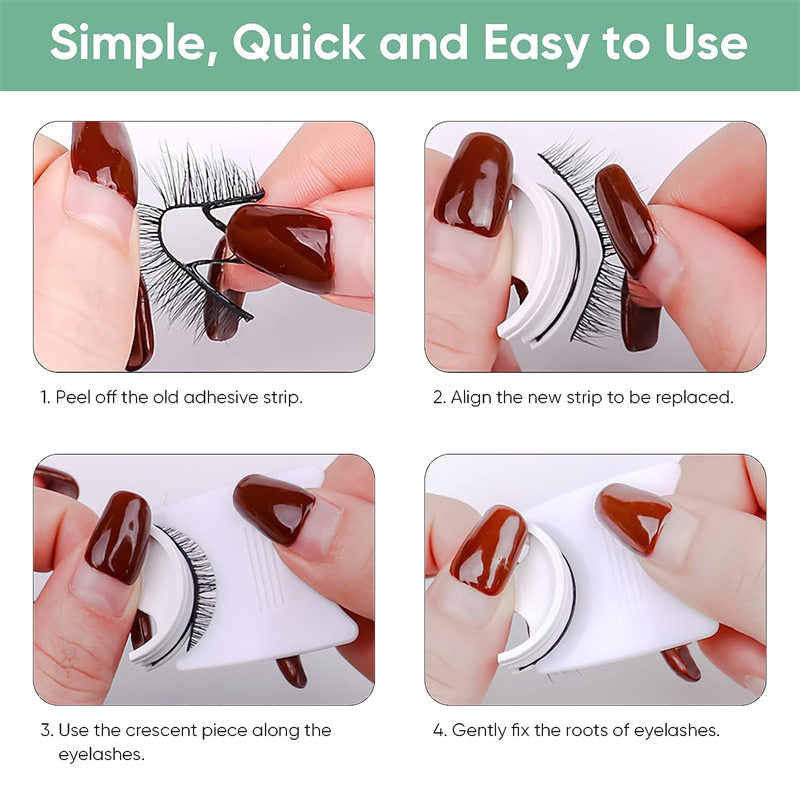 Beakey 3 Pairs False Eyelashes Self Adhesive Waterproof Reusable No Glue Needed-6