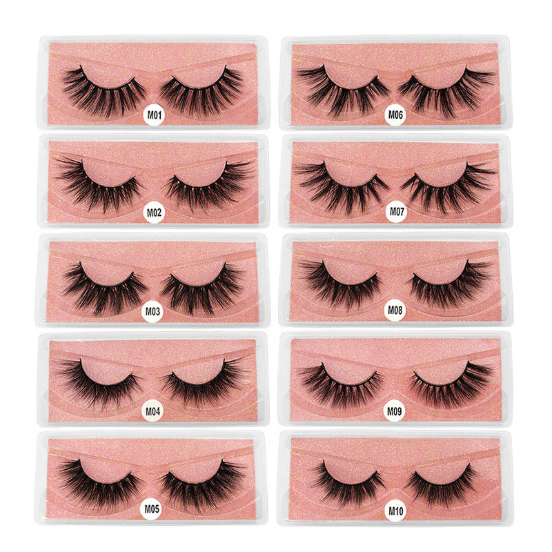 Beakey Eyelashes Faux 3D Makeup Cilios Thick Mink Natural False Lashes-Pink