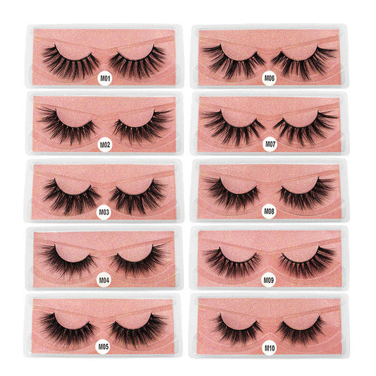 Beakey Eyelashes Faux 3D Makeup Cilios Thick Mink Natural False Lashes-Pink