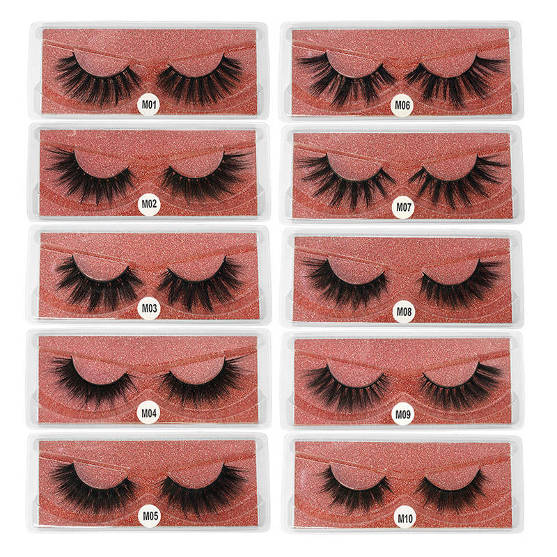 Beakey Eyelashes Faux 3D Makeup Cilios Thick Mink Natural False Lashes-BrickRed