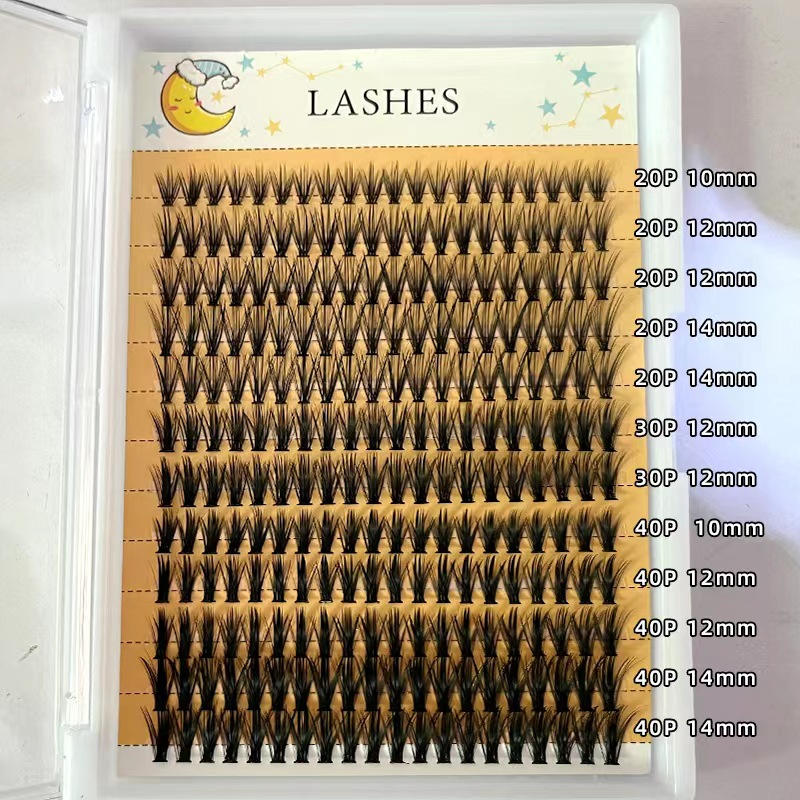 Beakey 240Pcs Eyelash Clusters 10-14mm Mix Lengths False Eyelashes-40D