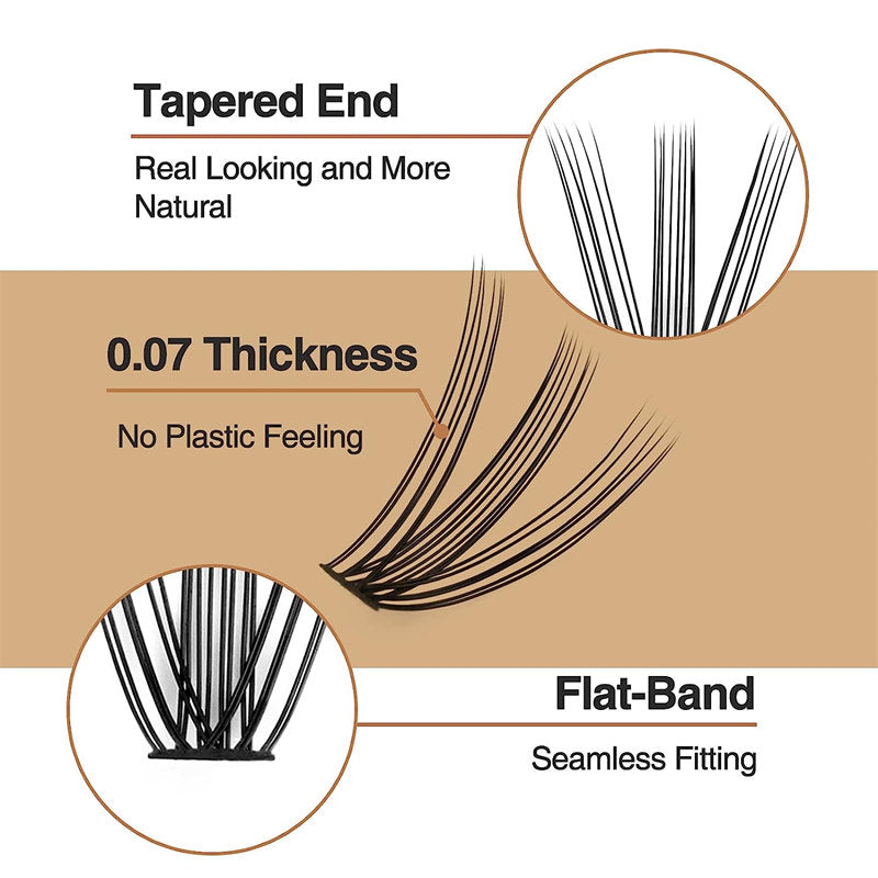 Beakey 240Pcs Eyelash Clusters 10-14mm Mix Lengths False Eyelashes-10D20D