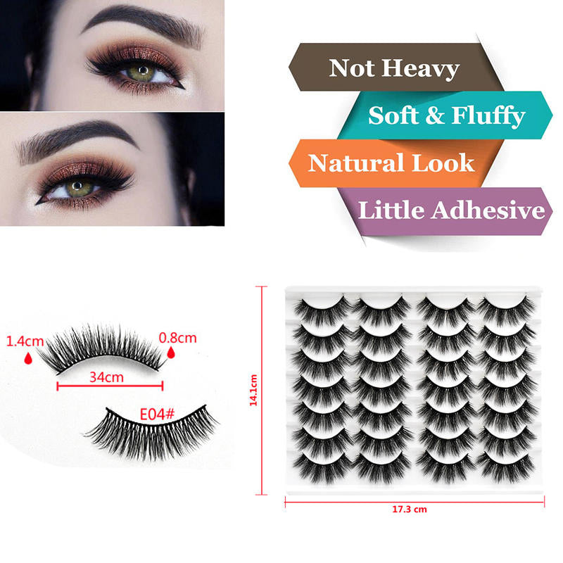 Beakey 3D Multi-Layer False Eyelashes 14 Pairs Fluffy Cat Eye Lashes-E04