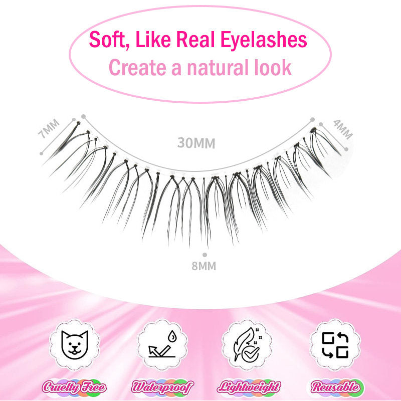 Beakey 3D Natural Look Eyelashes Pure Nude 4 Pairs Lashes for Daily