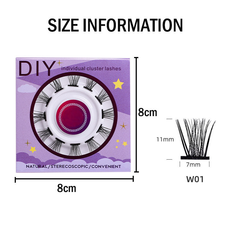 Beakey 12 Clusters DIY Natural Eyelash Wispy Light 3D Effect Individual Lashes-W01