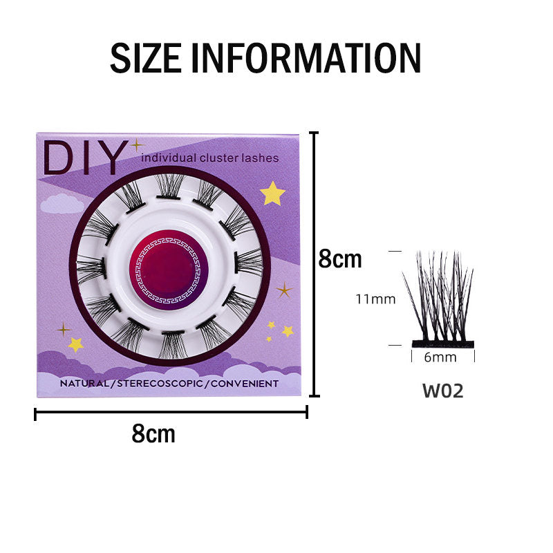 Beakey 12 Clusters DIY Natural Eyelash Wispy Light 3D Effect Individual Lashes-W02