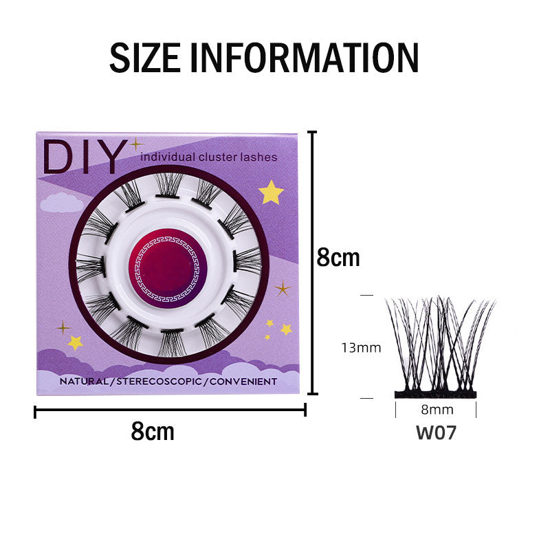 Beakey 12 Clusters DIY Natural Eyelash Wispy Light 3D Effect Individual Lashes-W07