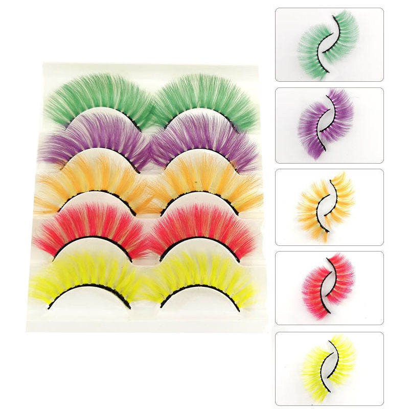 Beakey 3D False Eyelashes Colored Thick Lashes for Performance Halloween-1