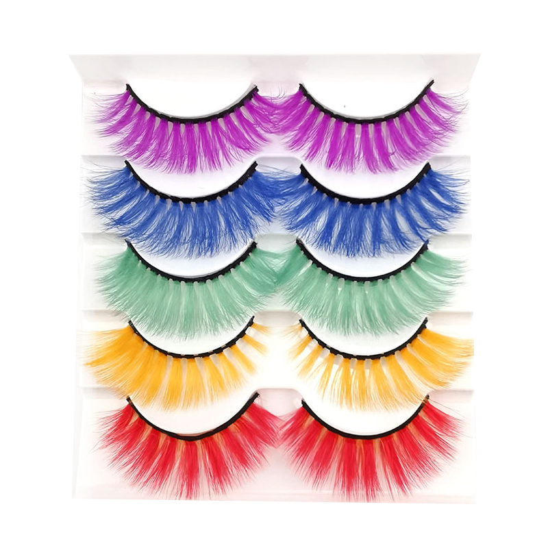 Beakey 3D False Eyelashes Colored Thick Lashes for Performance Halloween-4