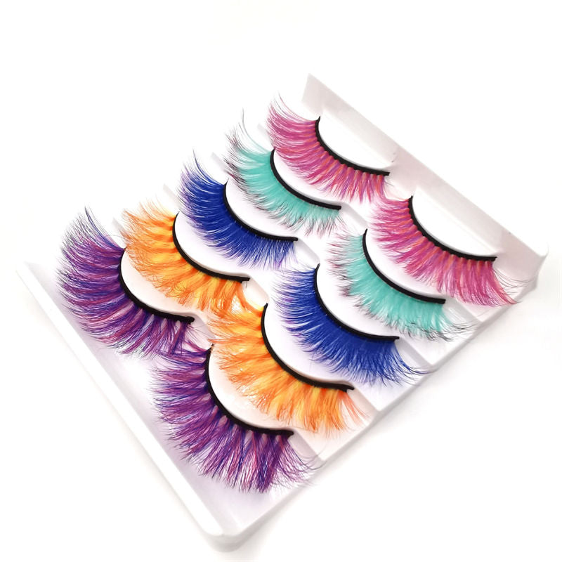 Beakey 3D False Eyelashes Colored Thick Lashes for Performance Halloween-21