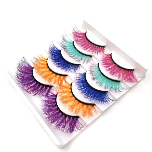 Beakey 3D False Eyelashes Colored Thick Lashes for Performance Halloween-21