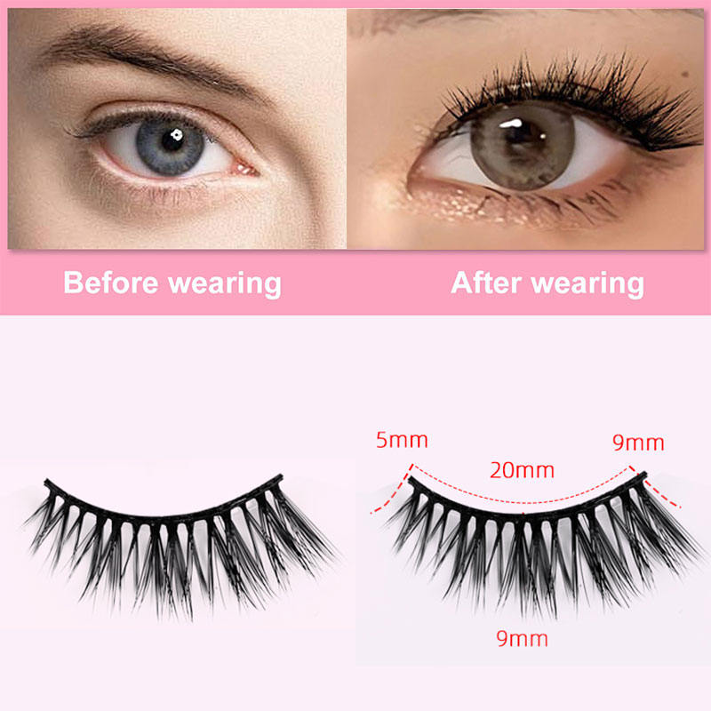 Beakey Half Lashes Natural Look 3D Cat Eye Eyelashes 10 Pairs Multi Layered Wispy Fluffy Eyelashes Reusable-BY09