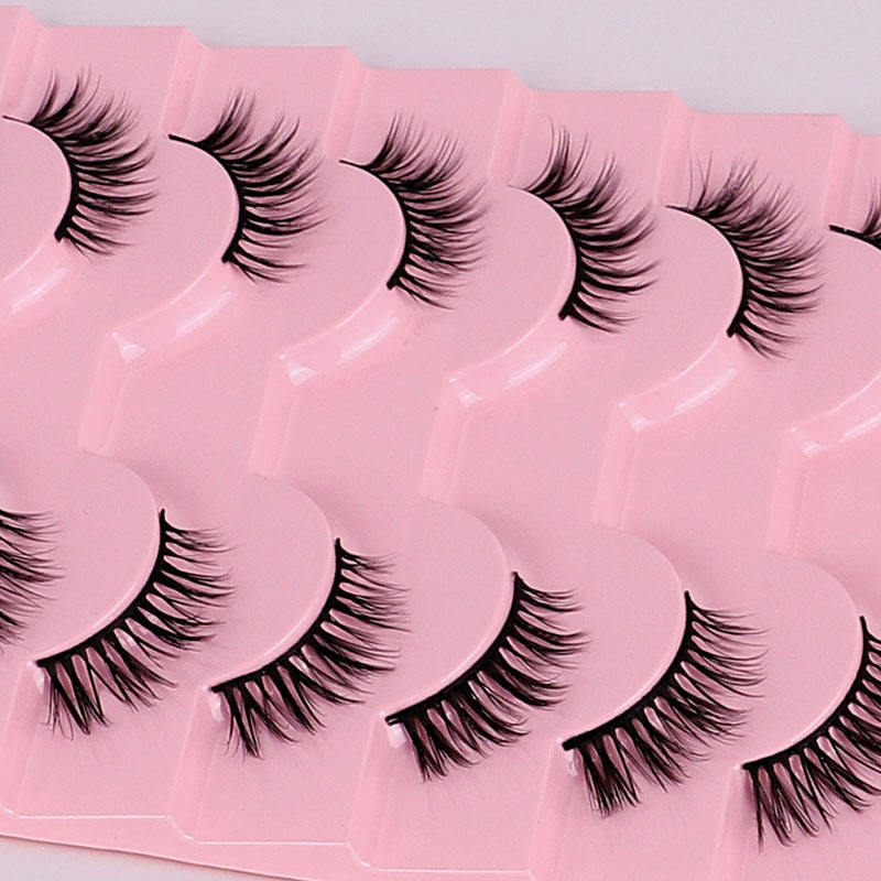 Beakey Half Lashes Natural Look 3D Cat Eye Eyelashes 10 Pairs Multi Layered Wispy Fluffy Eyelashes Reusable-BY09